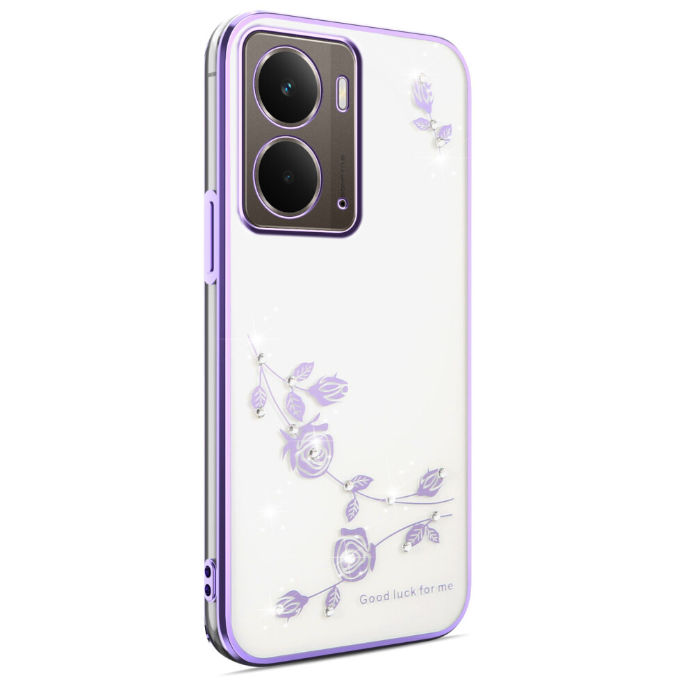 (Purple) Kadem For Realme P3 5G Case Flower Rhinestone Decor Tpu Phone Cover Purple 6914297072067
