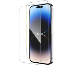 Pacáiste 2 - comhoiriúnach le Cosantóir Scáileáin Gloine Tempered iPhone15Pro Max