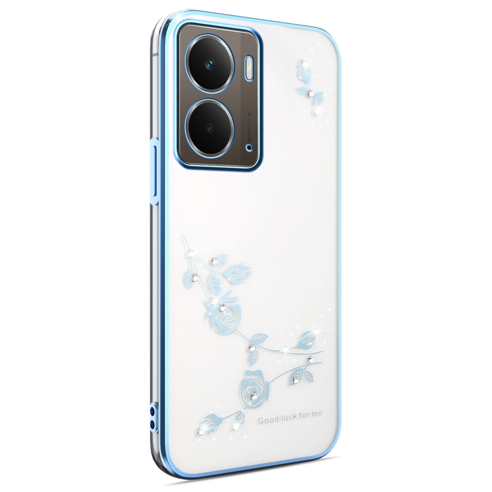 (Blue) Kadem For Realme P3 5G Case Flower Rhinestone Decor Tpu Phone Cover Blue 6914298910146