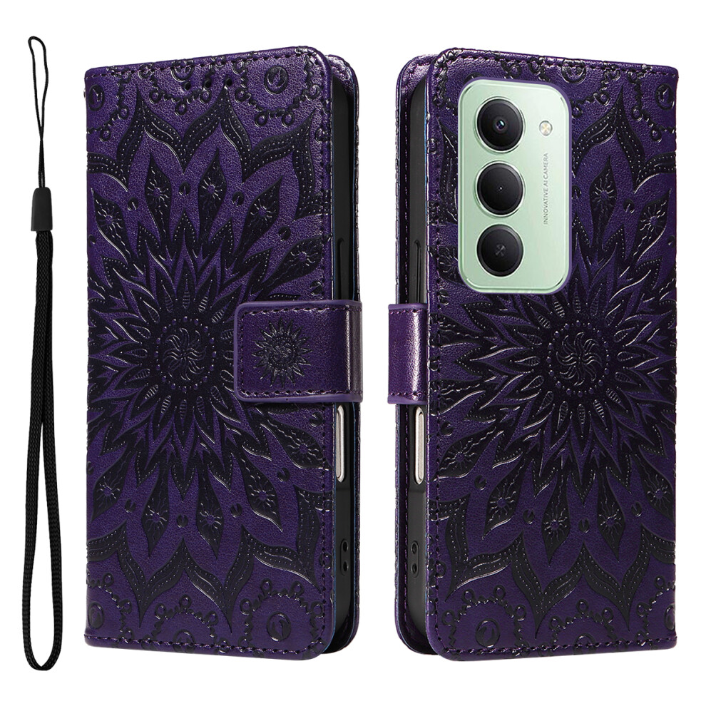 (Purple) For Xiaomi Redmi 15 5G (Global) (169Mm) Leather Wallet Case Sunflower Imprinted Phone Cover Purple 6914299855330