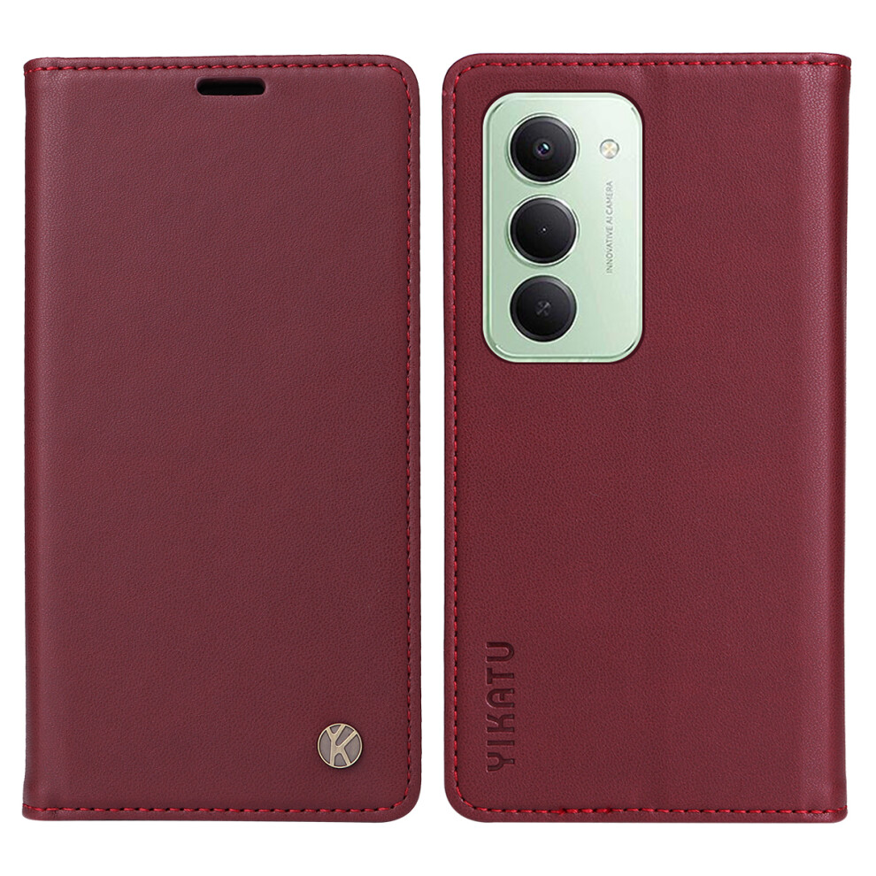 (Wine ) Yikatu For Xiaomi Mi 15 4G (Eu) (171Mm) Phone Cases Magnetic Closure Pu Leather Mobile Cover Red 6914297600123