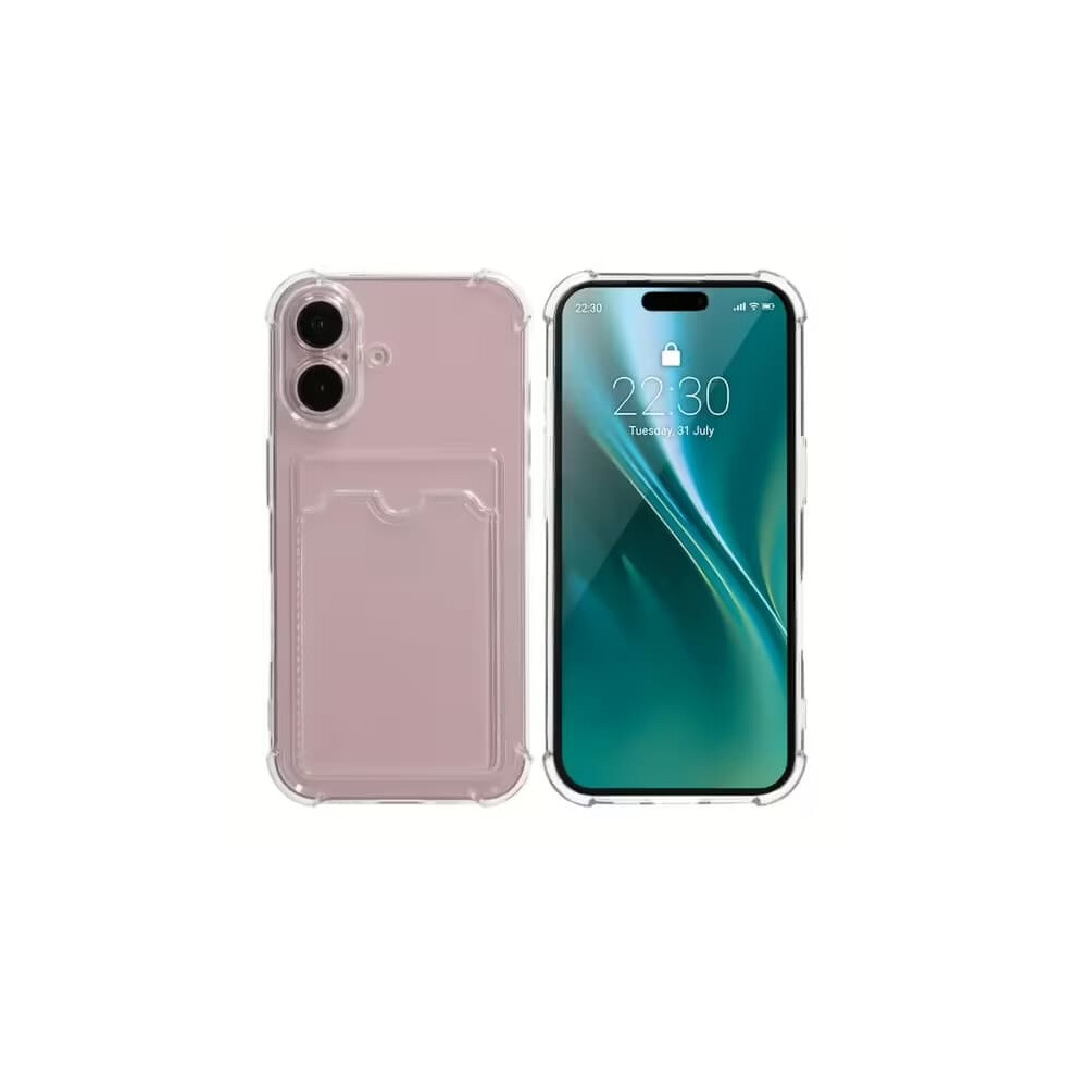 Iphone 16 Plus Shockproof Transparent Case With Card Holder 962125239256