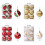 Christmas tree balls glitter gold white red 6 cm 2