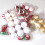 Christmas tree balls glitter gold white red 6 cm 4