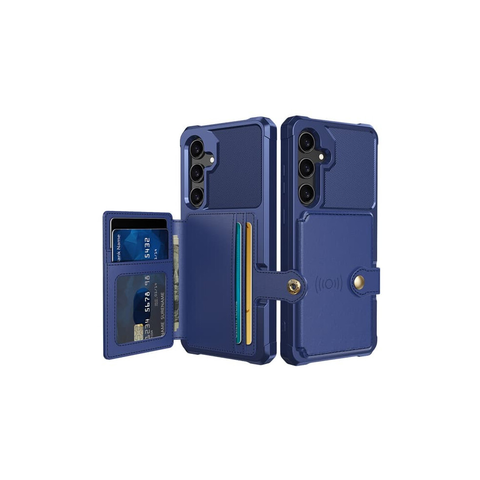 Skalo Samsung S24 Shockproof Wallet Case Blue 962125232721