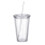 Double-walled plastic coffee mug with lid and straw 500 ml 1