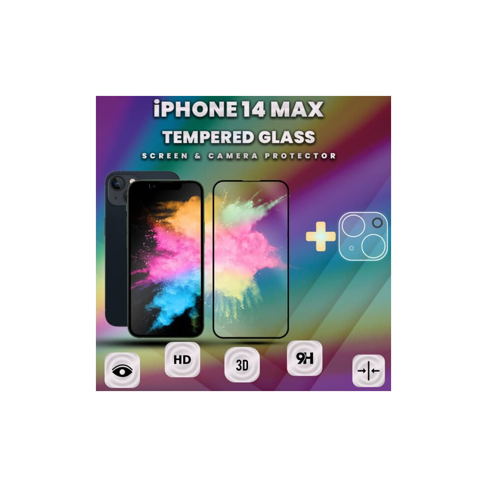 Iphone 14 Max Tempered Glass Screen And Lens Protector 9H 3D 962125239393