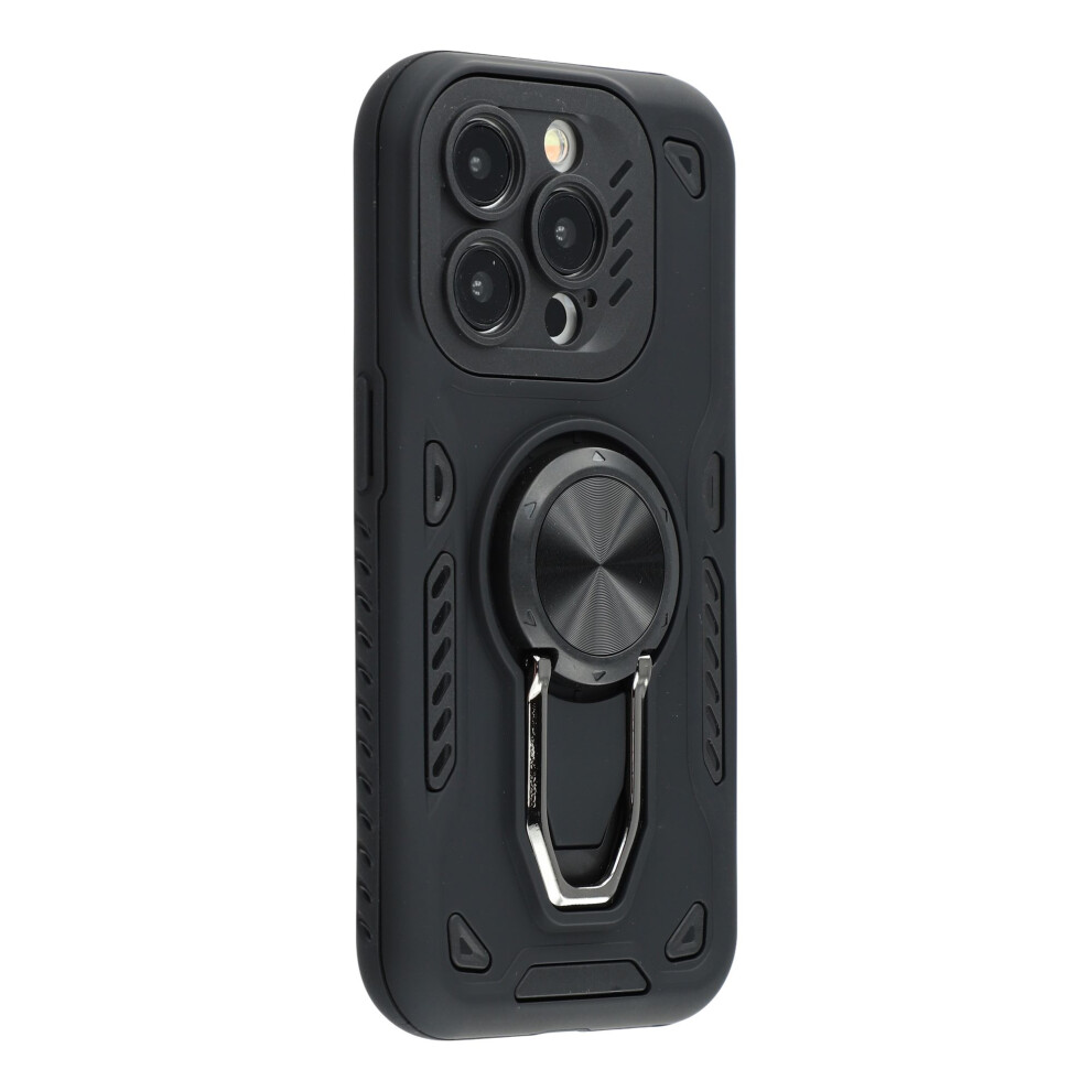 (Black) For Iphone 15 Pro Max Case With Kickstand Shockproof Tpu + Pc Phone Back Cover Black 6914294953390