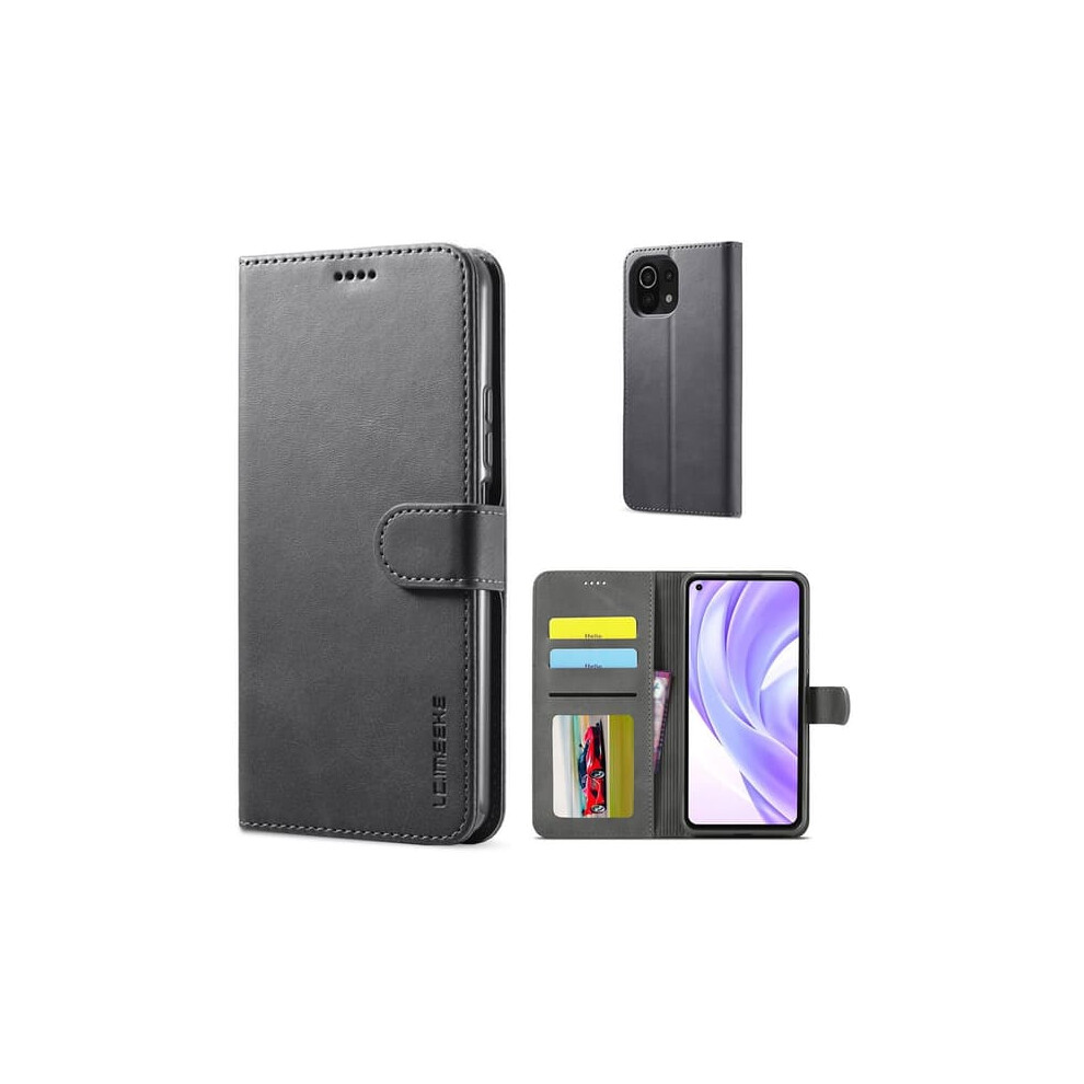 Lc.imeeke Leather Case For Xiaomi Mi 11 Lite 5G - Black 962125229004