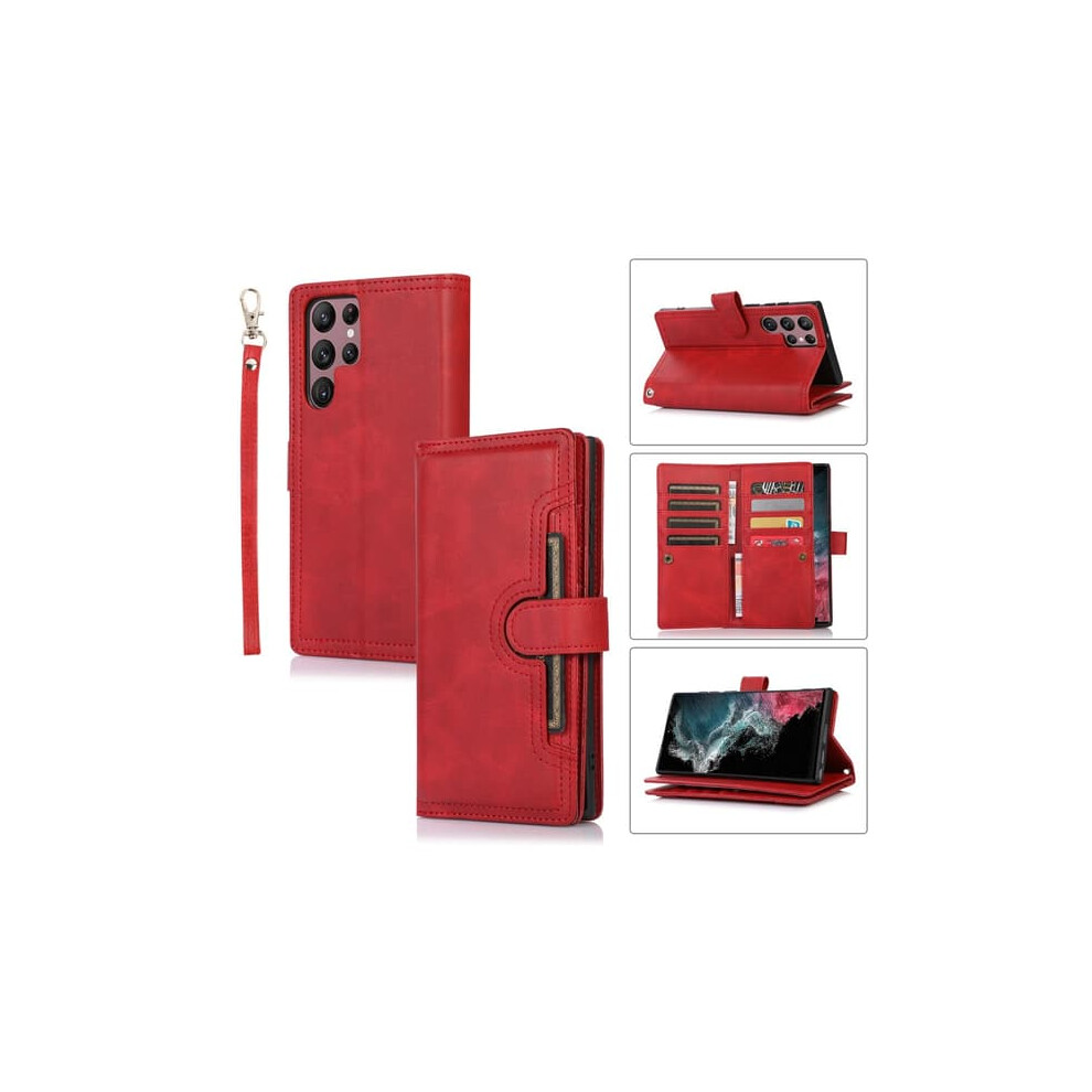 Wallet Case For Samsung Galaxy S24 Ultra Red 962125240184