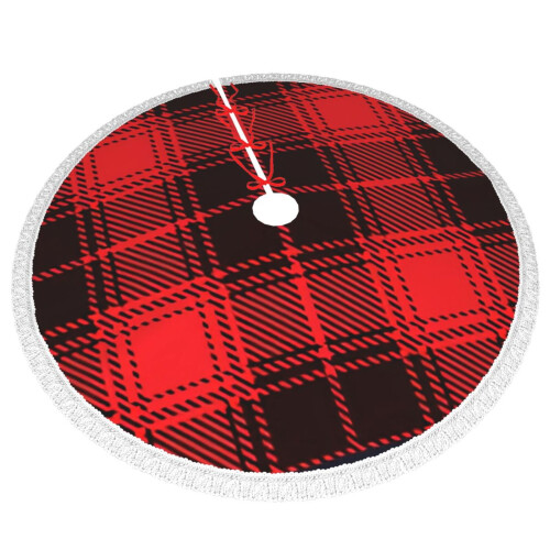Christmas tree skirt plaid 48 inch 2