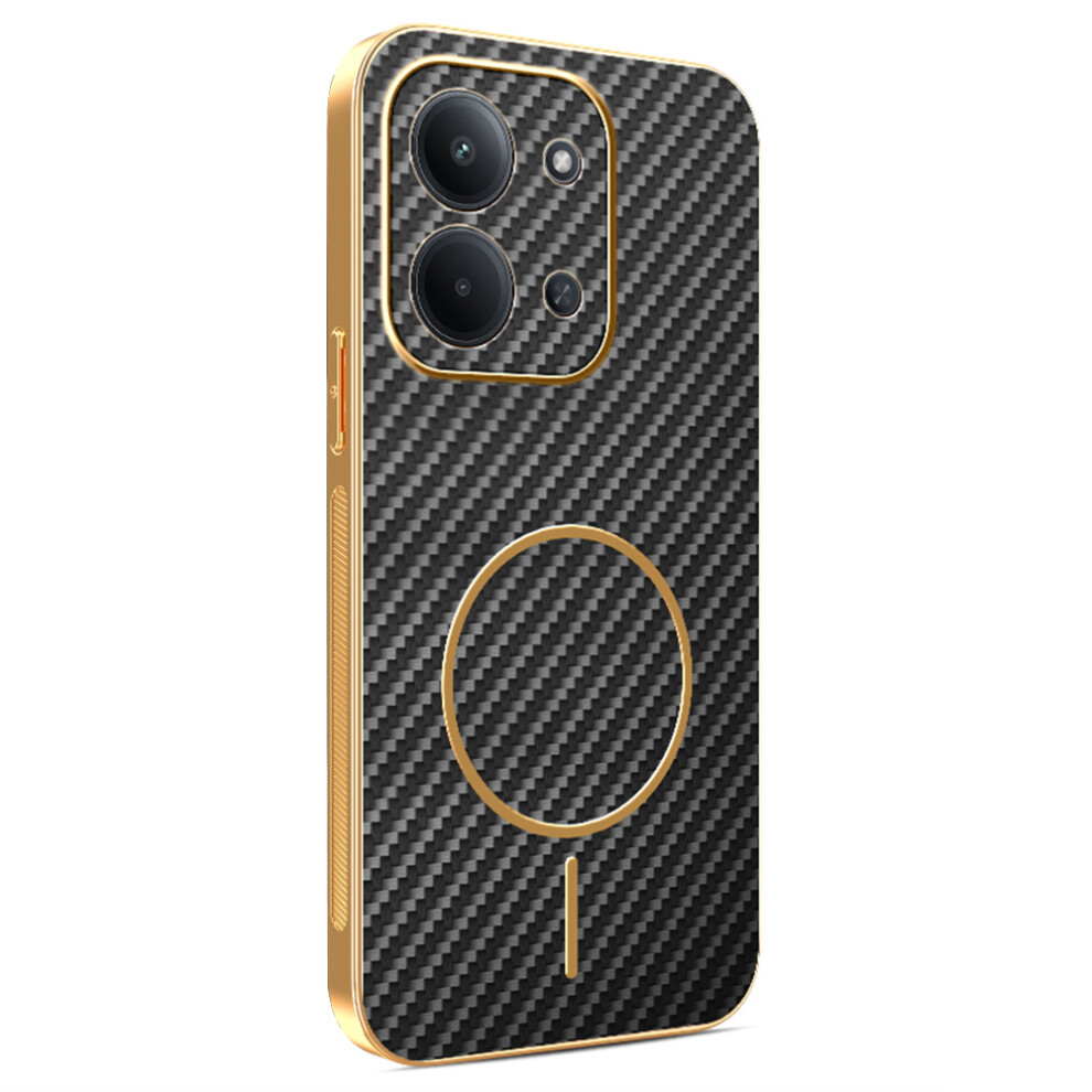 (Black) Phone Case For Xiaomi Redmi 15C 4G (Eu) (173Mm) / 15C 5G (Eu) (173Mm) / Poco C85 4G (173Mm) Carbon Fiber Textured Electroplated Tp Black 6914297262222