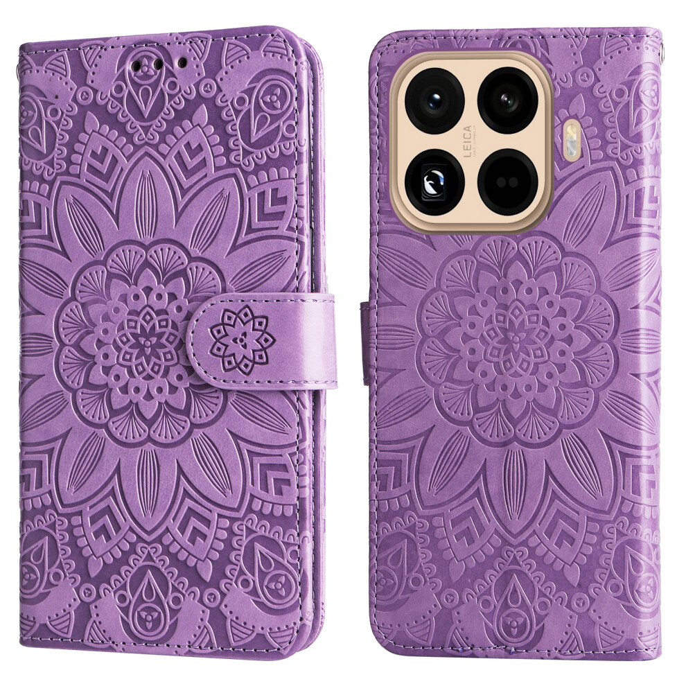 (Purple) For Xiaomi 15T Pro Case Sunflower Imprint Leather Wallet Phone Cover Purple 6914290086436