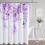 Perdea de duș cu eucalipt violet, model botanic modern, 72x72 4
