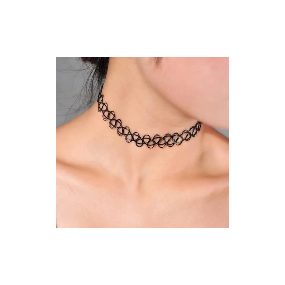 Fishing Line Choker Necklace With Pearl Black 962125248524