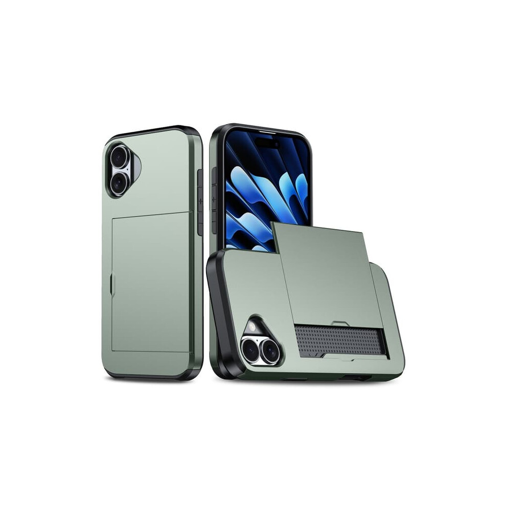 Skalo Iphone 16 Armor Case With Card Holder Green 962125242423
