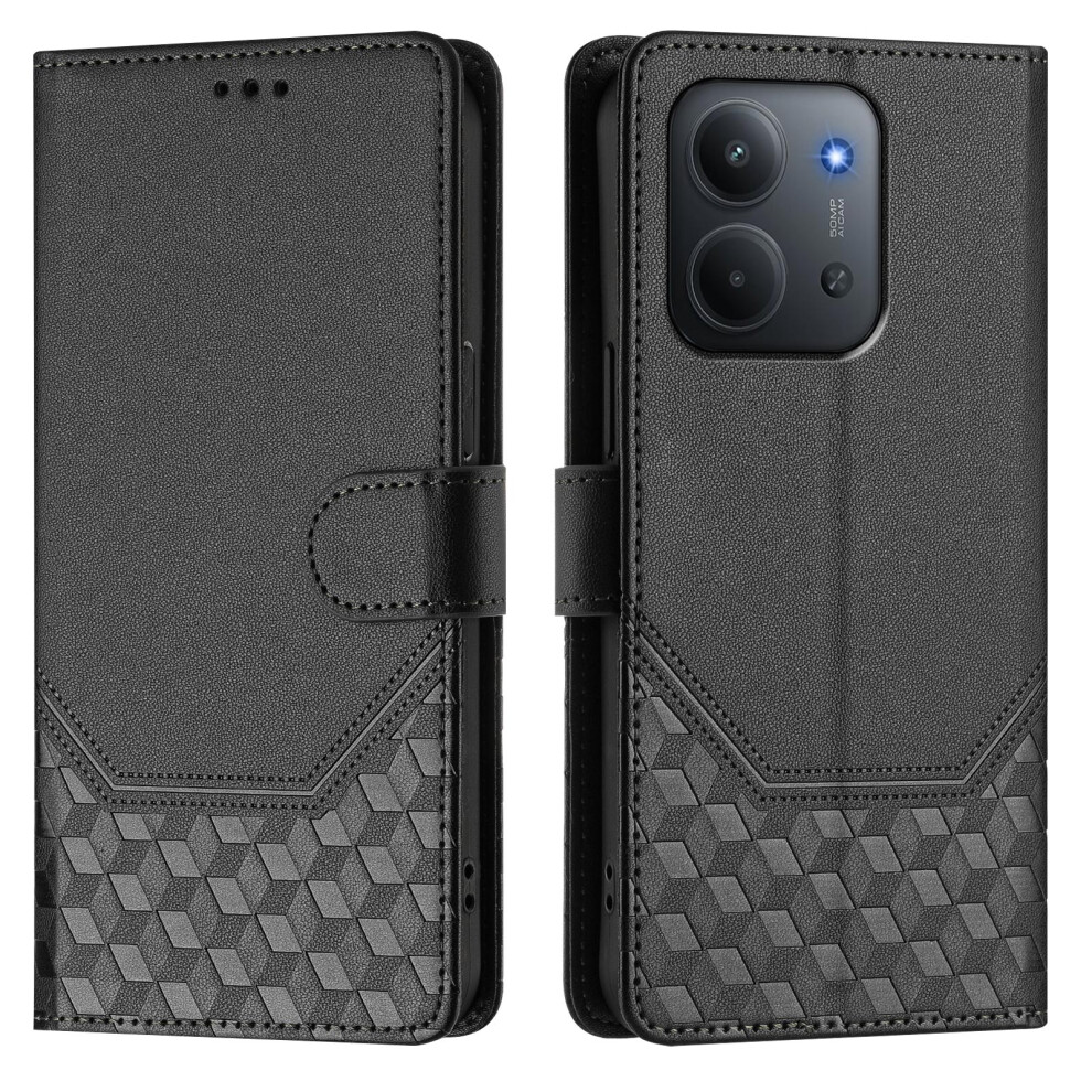 (Black) For Xiaomi Redmi 15C 5G (Eu) (173Mm) / Xiaomi Redmi 15C 4G (Eu) (173Mm) Case Imprinted Honeycomb Rfid Blocking Leather Phone Cover Black 6914297444383