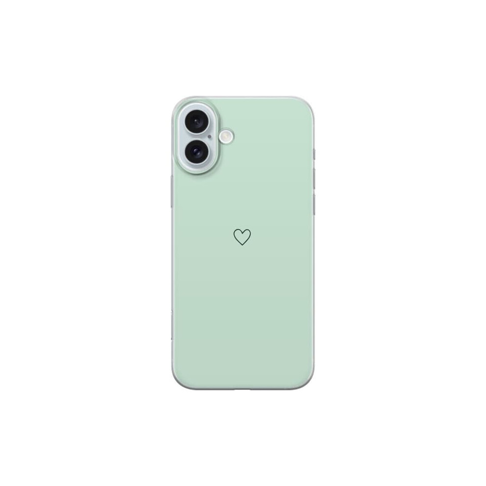 Iphone 16 Plus Transparent Case Heart Green 962125239881