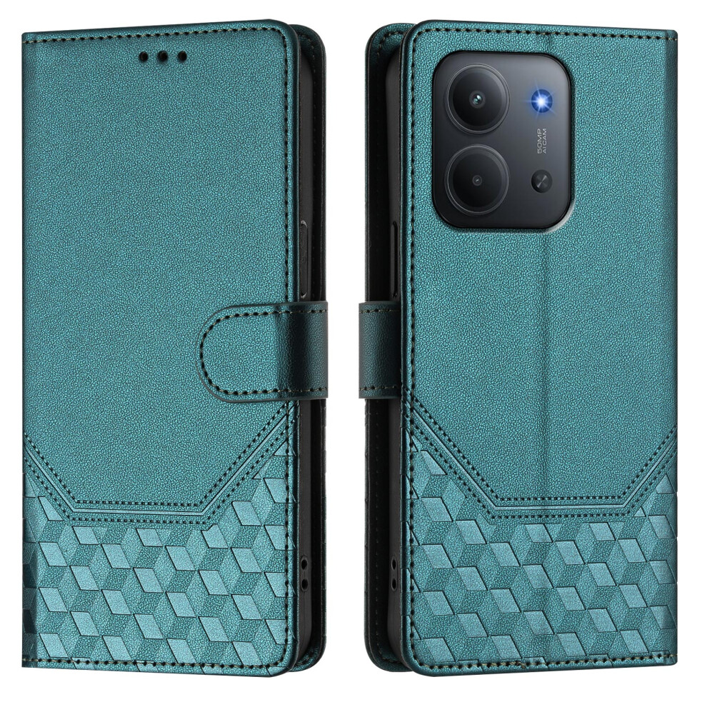 (Green) For Xiaomi Redmi 15C 5G (Eu) (173Mm) / Xiaomi Redmi 15C 4G (Eu) (173Mm) Case Imprinted Honeycomb Rfid Blocking Leather Phone Cover Green 6914295782456