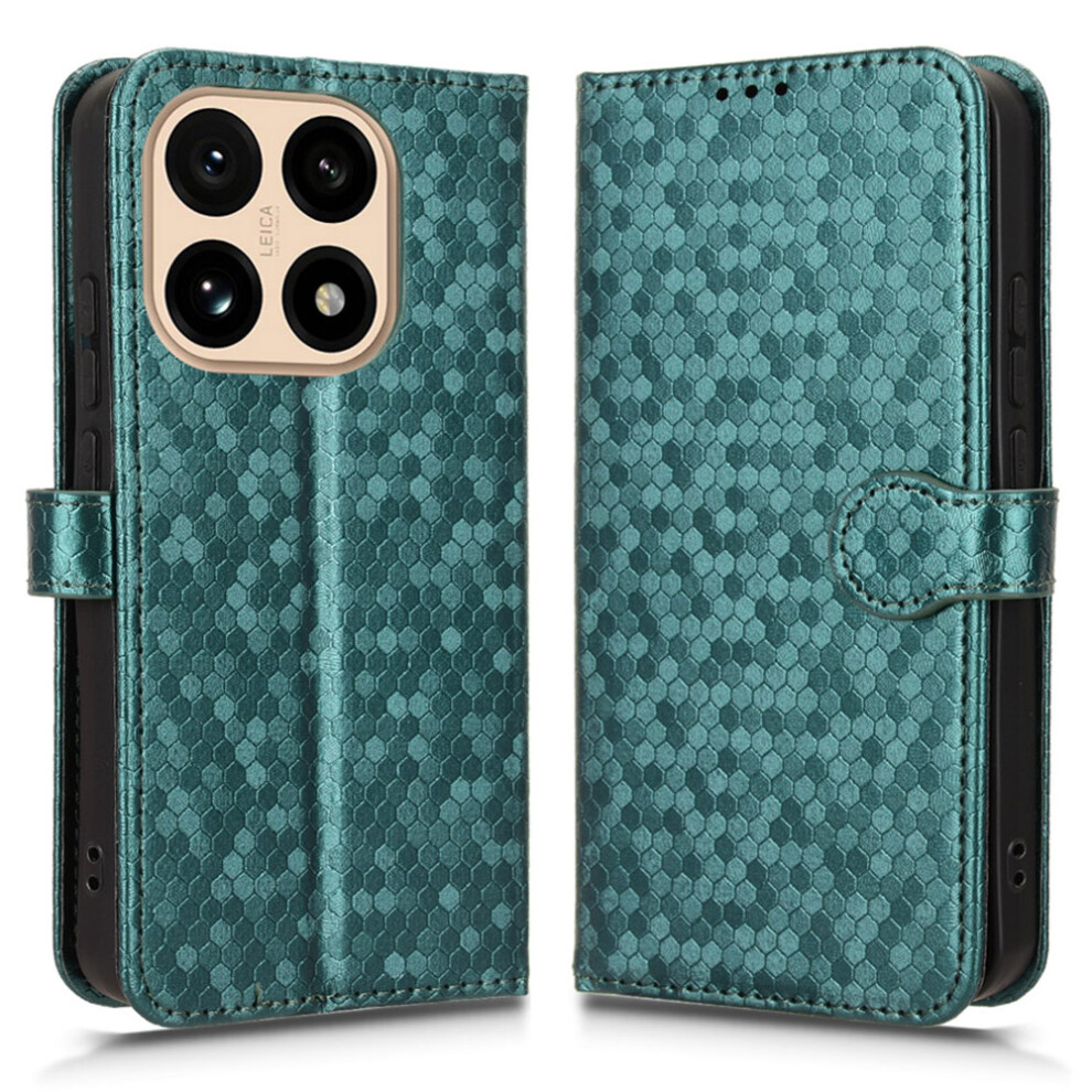 (Green) For Xiaomi 15T Wallet Case Dot Pattern Imprint Pu Leather Phone Cover With Wrist Strap Green 6914292207648