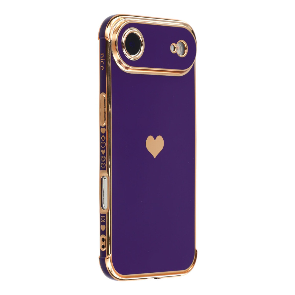 (Dark ) For Iphone Air Case Tpu Phone Back Cover Electroplating Heart Pattern Purple 6914294120471