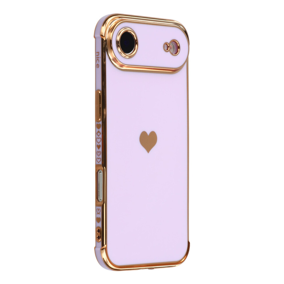 (Purple) For Iphone Air Case Tpu Phone Back Cover Electroplating Heart Pattern Purple 6914298382721