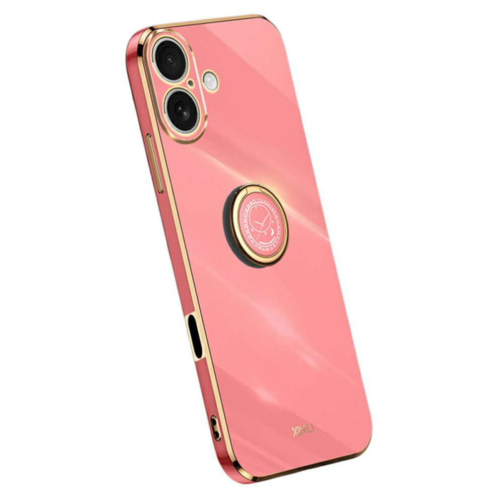 (Red) Xinli For Iphone 17 Case Ring Kickstand Electroplating Tpu Phone Cover Red 6914292984150