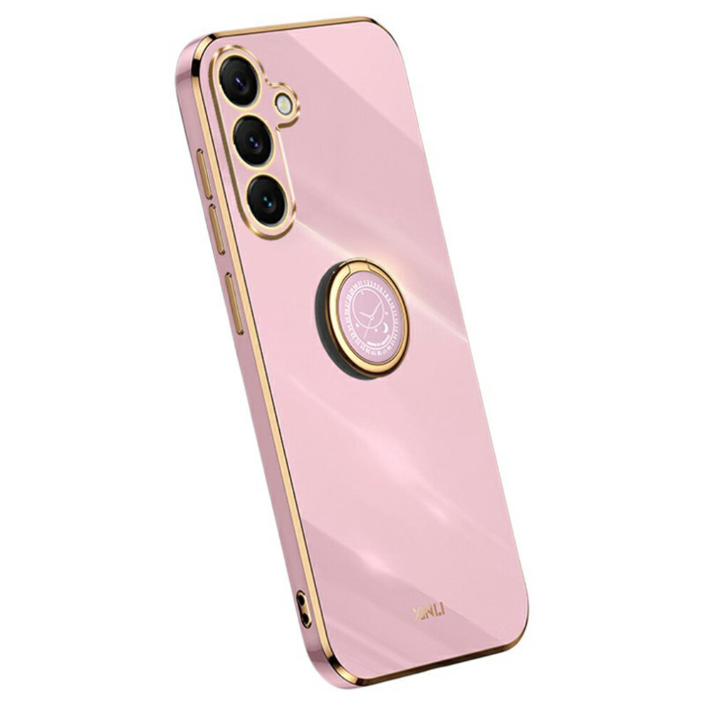 (Purple) Xinli For Samsung Galaxy S25 Fe Case Ring Kickstand Electroplating Tpu Phone Cover Purple 6914291808280