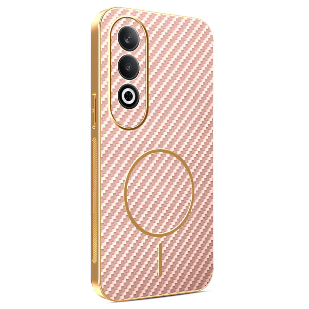 (Pink) For Oneplus Nord Ce4 5G / Oppo K12 Phone Case Carbon Fiber Textured Electroplated Tpu Back Cover Pink 6914296298406