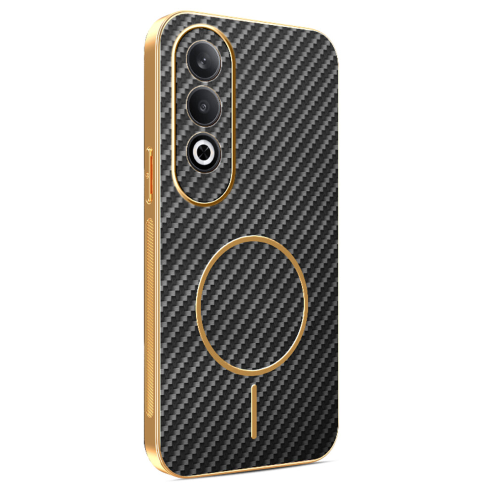 (Black) For Oneplus Nord Ce4 5G / Oppo K12 Phone Case Carbon Fiber Textured Electroplated Tpu Back Cover Black 6914299575184