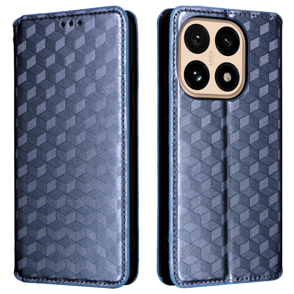 (Blue) For Xiaomi 15T Case Wallet Rhombus Imprinted Leather Phone Cover Blue 6914293369178