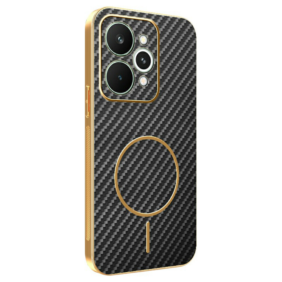 (Black) For Realme 15 Pro 5G Phone Case Carbon Fiber Textured Electroplated Tpu Back Cover Black 6914297628042