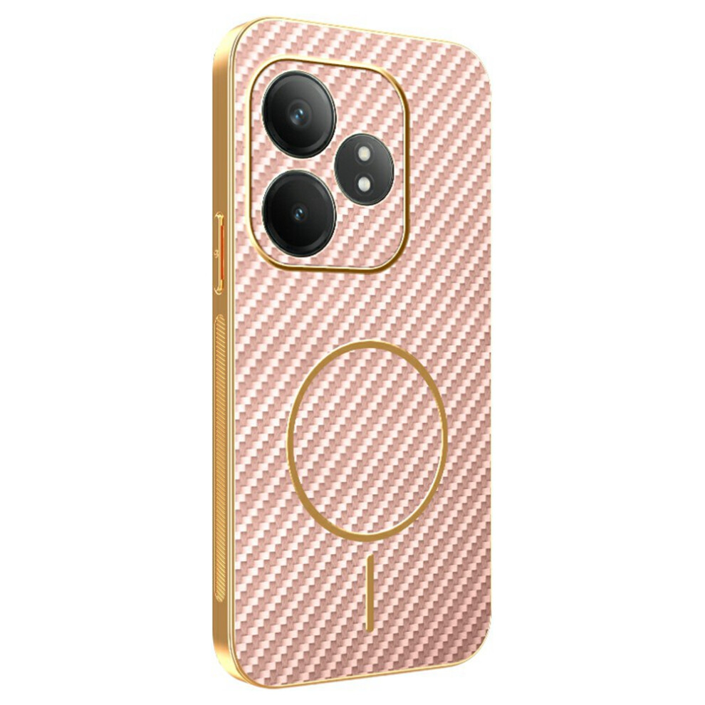 (Pink) Phone Case For Realme Gt Neo6 Se 5G / Gt Neo6 5G / Gt 6T 5G / Gt 6 5G Carbon Fiber Textured Electroplated Tpu Back Cover Pink 6914299492429