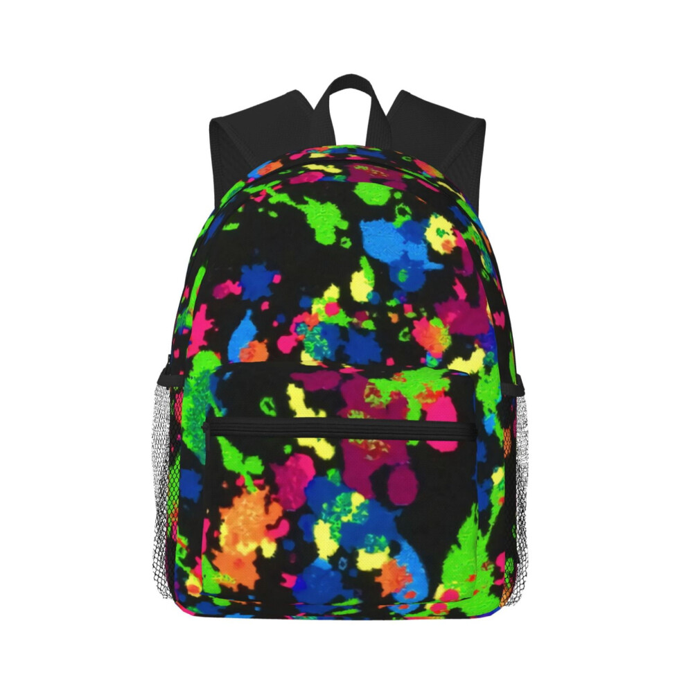 Neon Paint Splatter Backpack Unisex 15.6-Inch Laptop Bag 900881733809