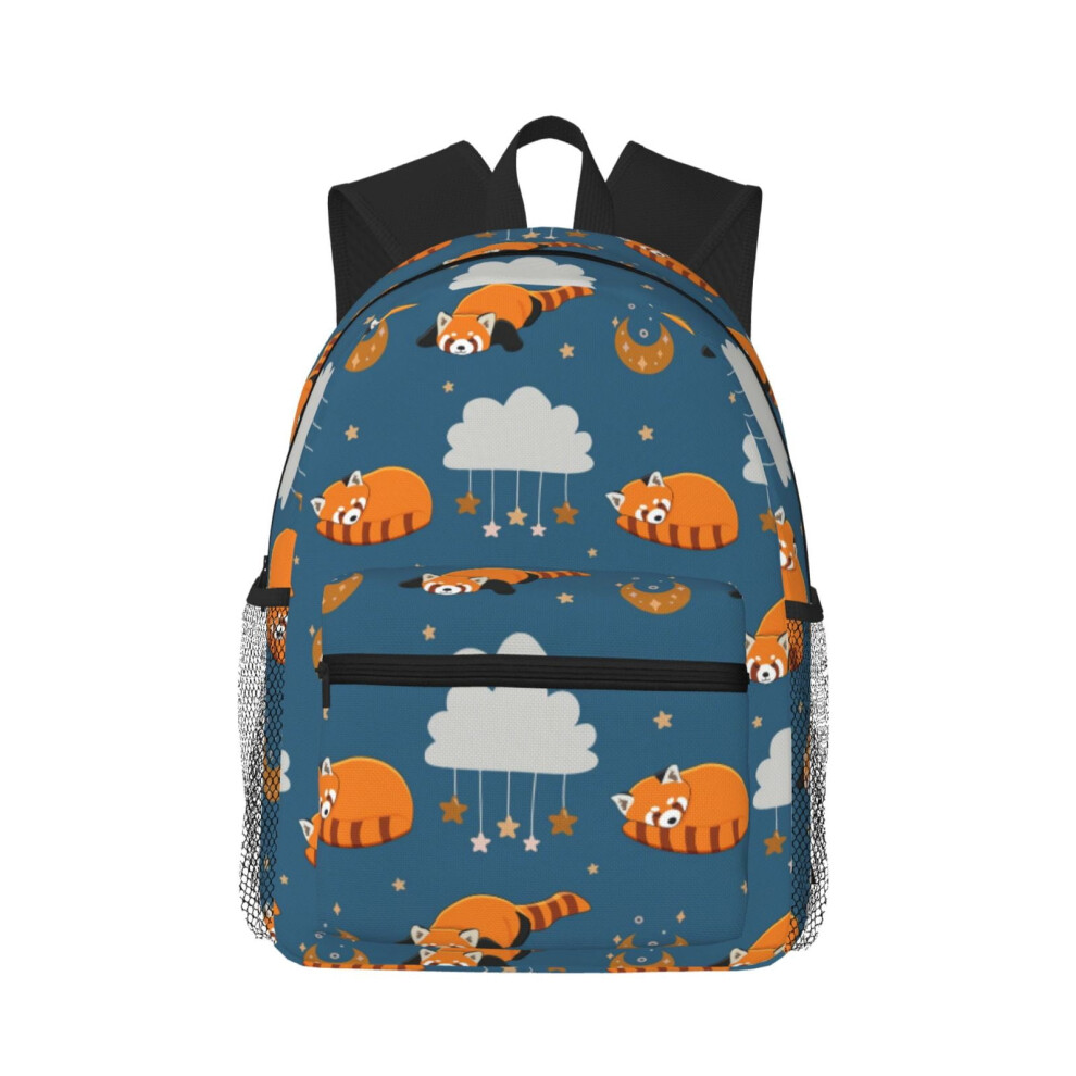 Panda Print Backpack Laptop Travel Hiking Bag Red 900881734493