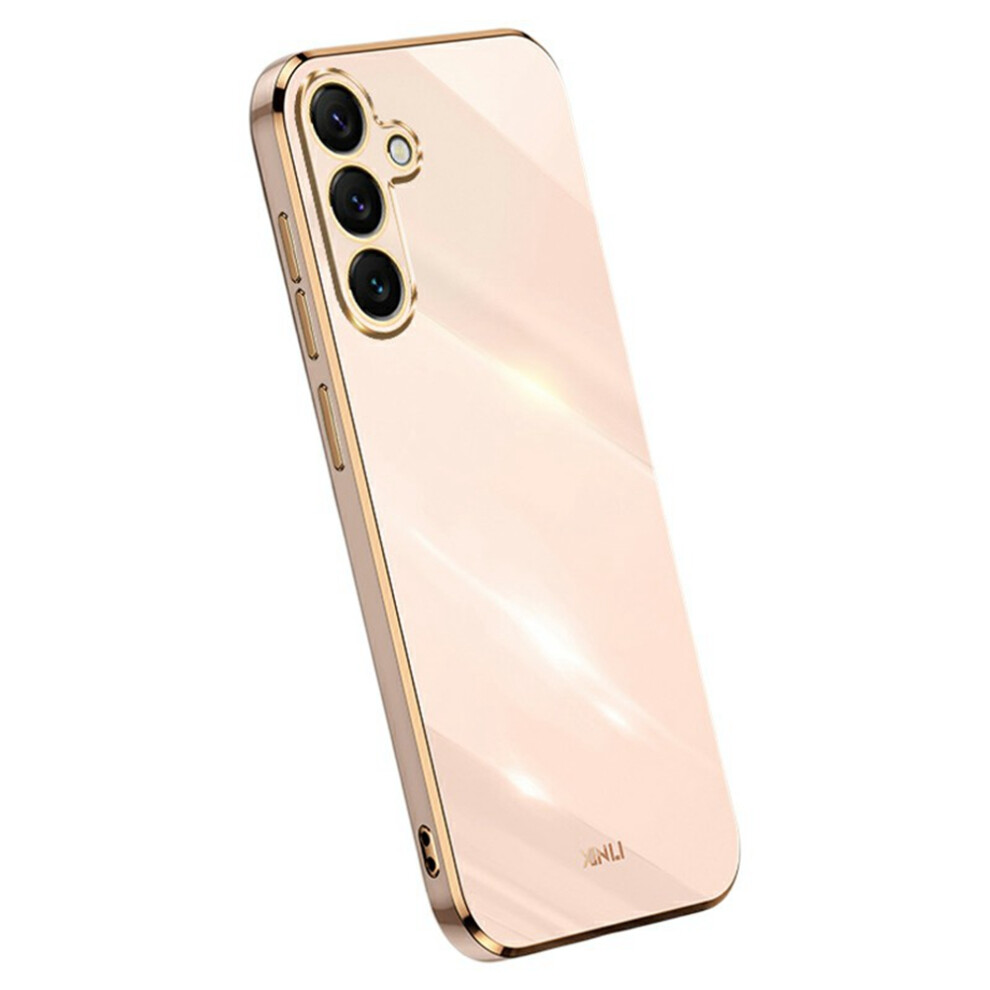 (Pink) Xinli For Samsung Galaxy S25 Fe Case Tpu Phone Cover With Electroplating Frame Pink 6914294865426
