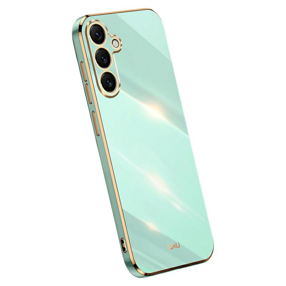 (Cyan) Xinli For Samsung Galaxy S25 Fe Case Tpu Phone Cover With Electroplating Frame Blue 6914296201697