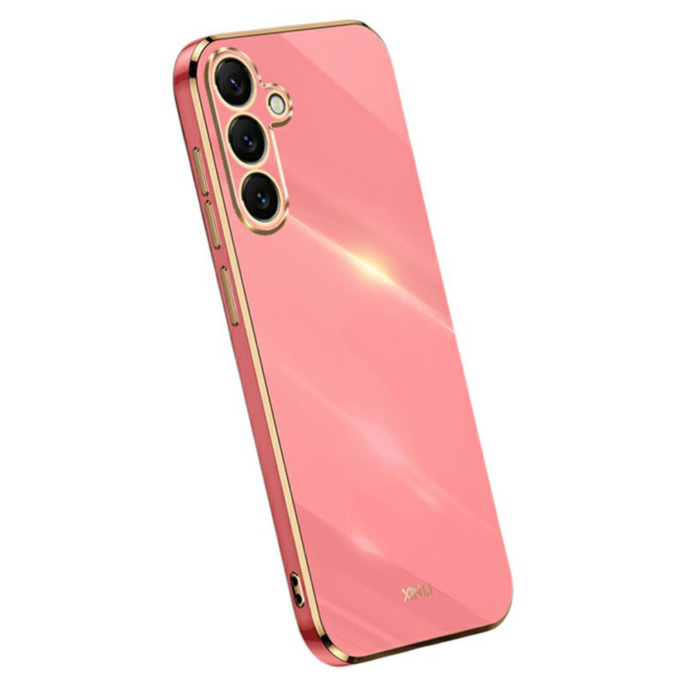 (Red) Xinli For Samsung Galaxy S25 Fe Case Tpu Phone Cover With Electroplating Frame Red 6914294435452