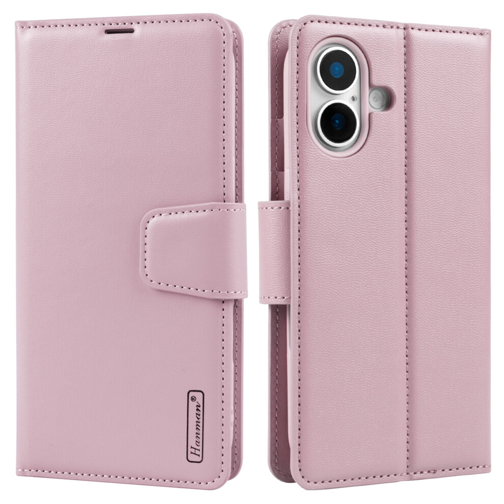 (Rose ) Hanman Mill Series For Iphone 17 Case Wallet Stand Pu Leather Phone Cover Gold 6914299174912
