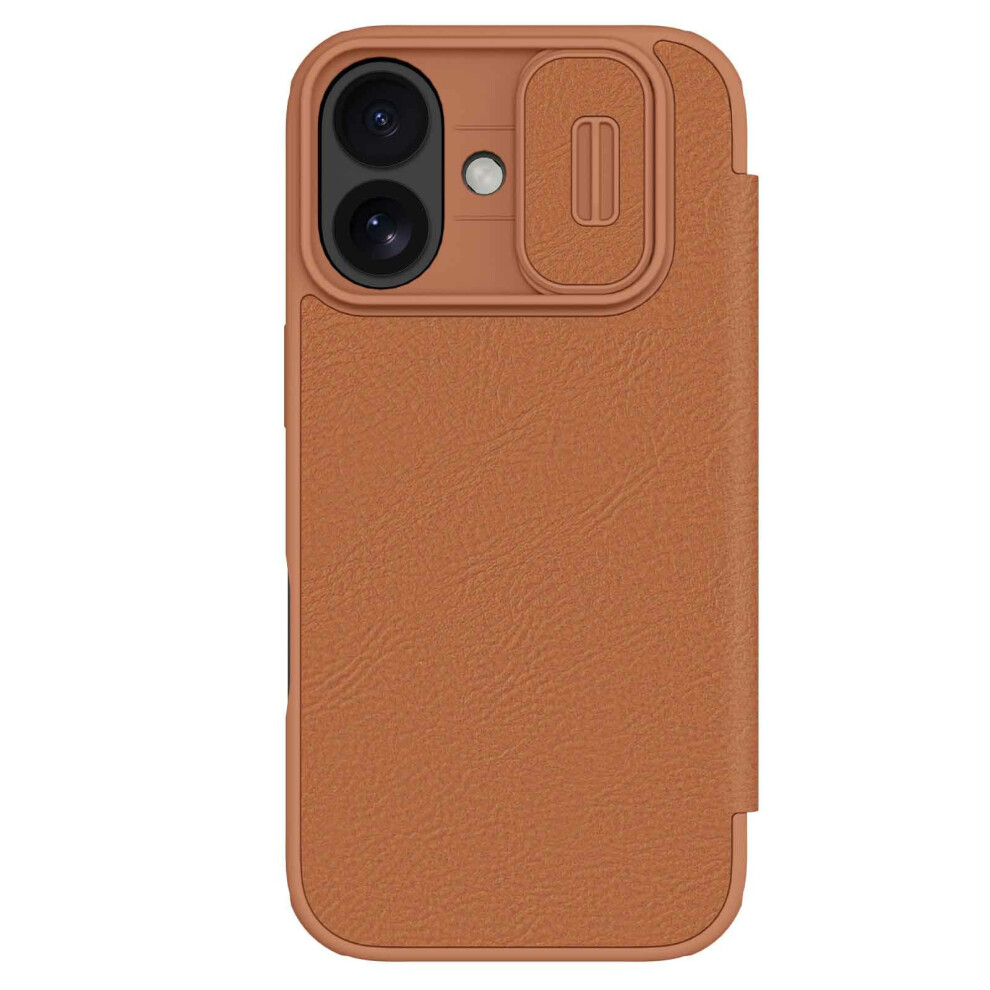 (Brown) Nillkin Qin Pro Series For Iphone 17 Case With Card Slots Leather Phone Cover Brown 6914297367101