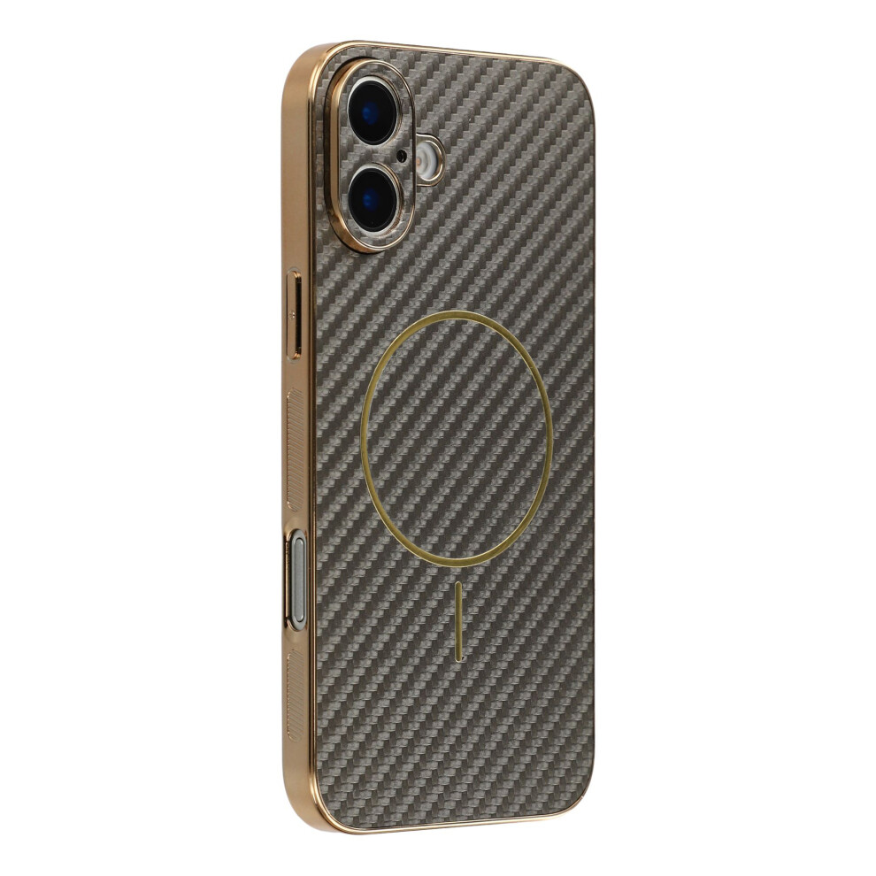 (Coffee) For Iphone 17 Phone Case Carbon Fiber Textured Electroplated Tpu Back Cover Brown 6914297201849