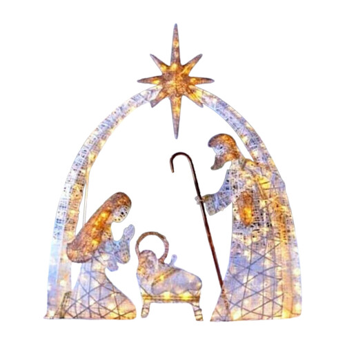 Presepe natalizio da giardino con luci a LED 1
