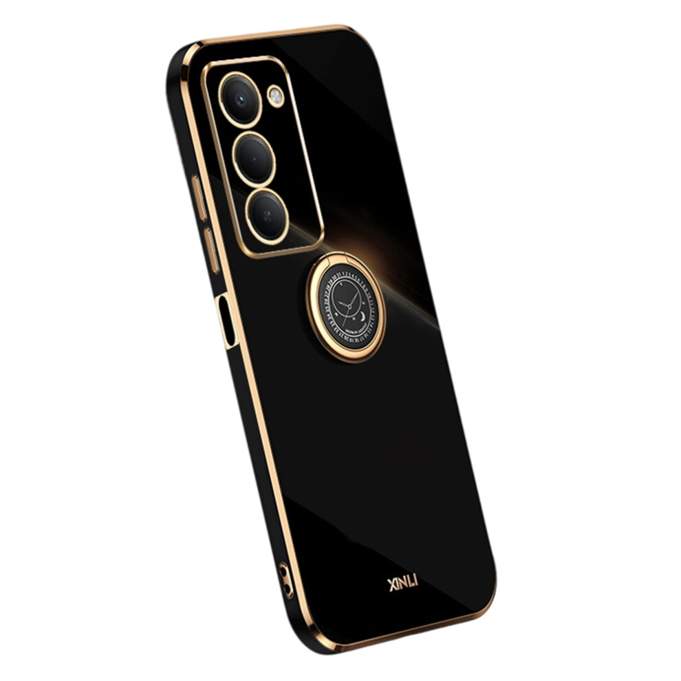(Black) Xinli For Xiaomi Redmi 15 5G (Global) (169Mm) Case Ring Kickstand Electroplating Tpu Phone Cover Black 6914295261555