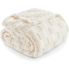 Checkered fleece blanket soft warm 100x150 cm