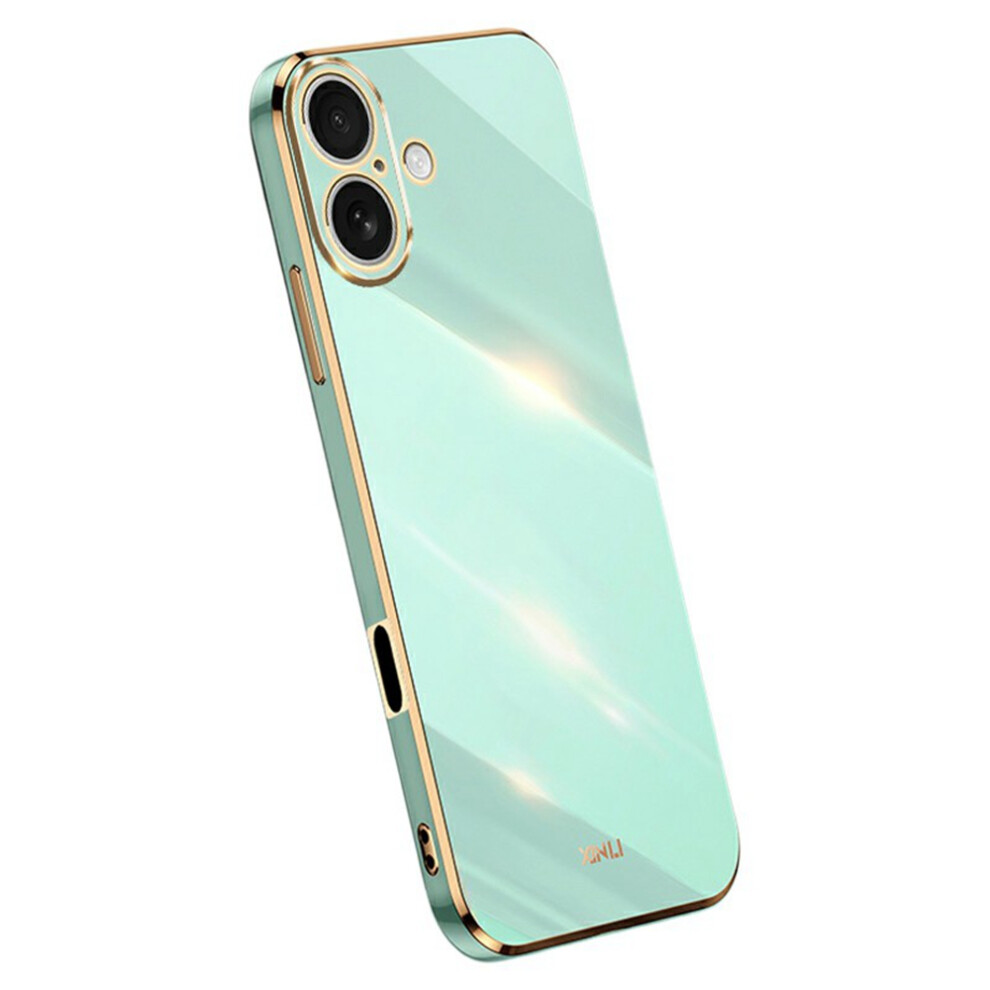 (Cyan) Xinli For Iphone 17 Case Tpu Phone Cover With Electroplating Frame Blue 6914295079280