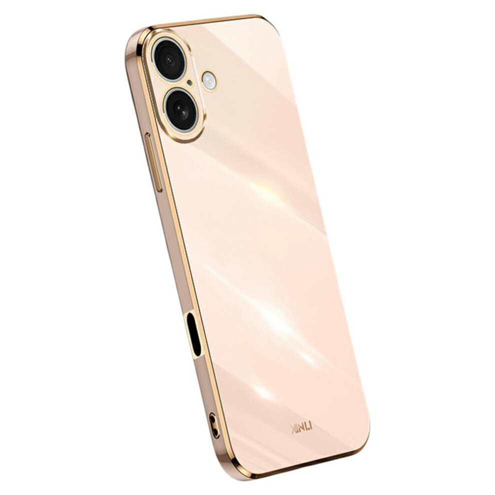 (Pink) Xinli For Iphone 17 Case Tpu Phone Cover With Electroplating Frame Pink 6914294755598