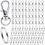Key Rings with Carabiner Silver 80-Pack 1
