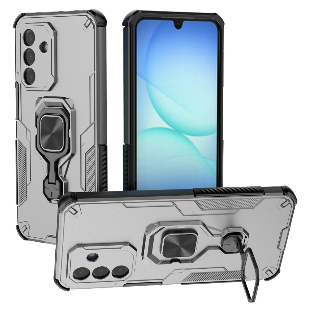 (Titanium ) For Samsung Galaxy A17 5G / A17 4G Case Rotatable Ring Kickstand Pc + Tpu Shockproof Phone Cover Grey 6914290358779