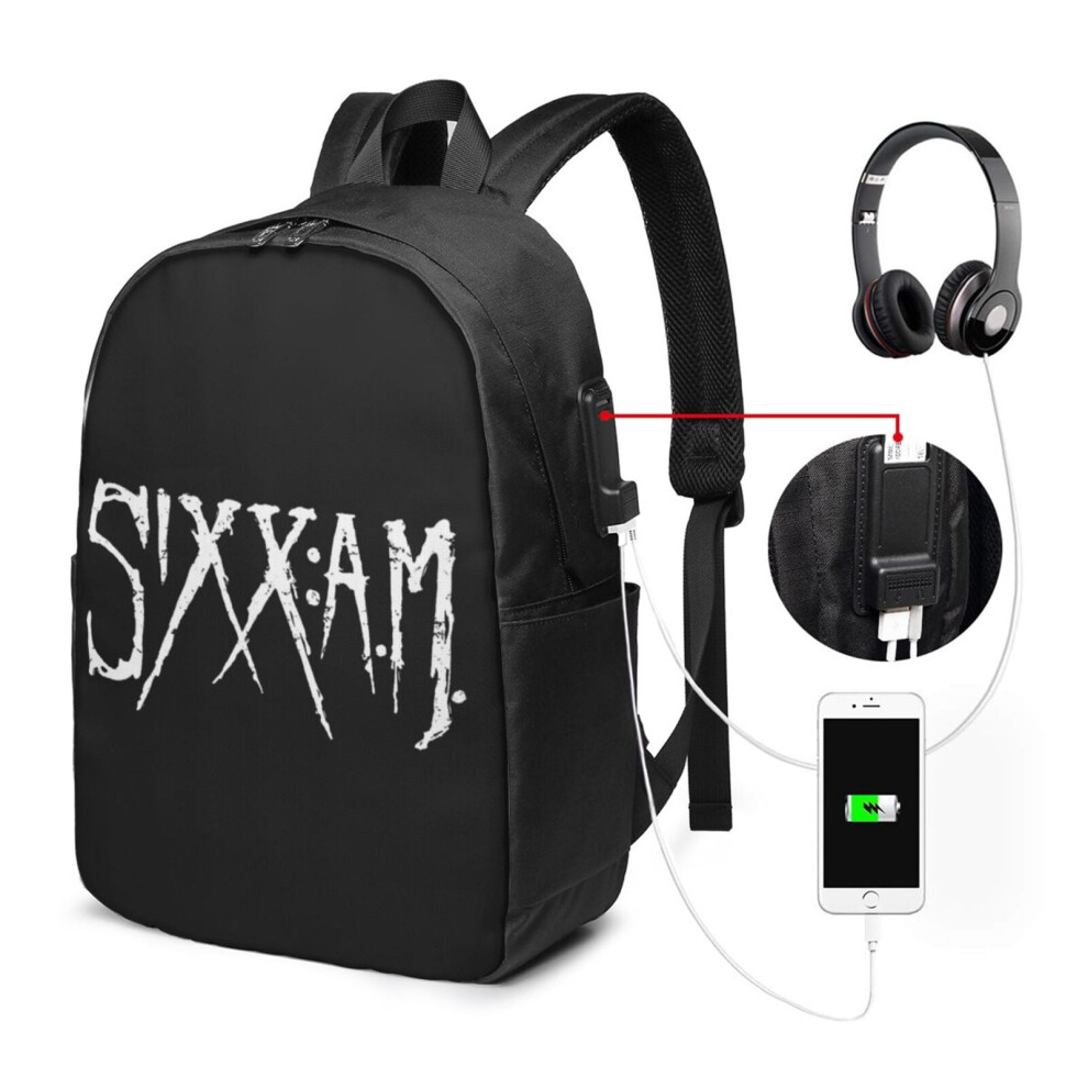 Sixx Am Travel Laptop Backpack Water Resistant 15.6 Inch 900881749039