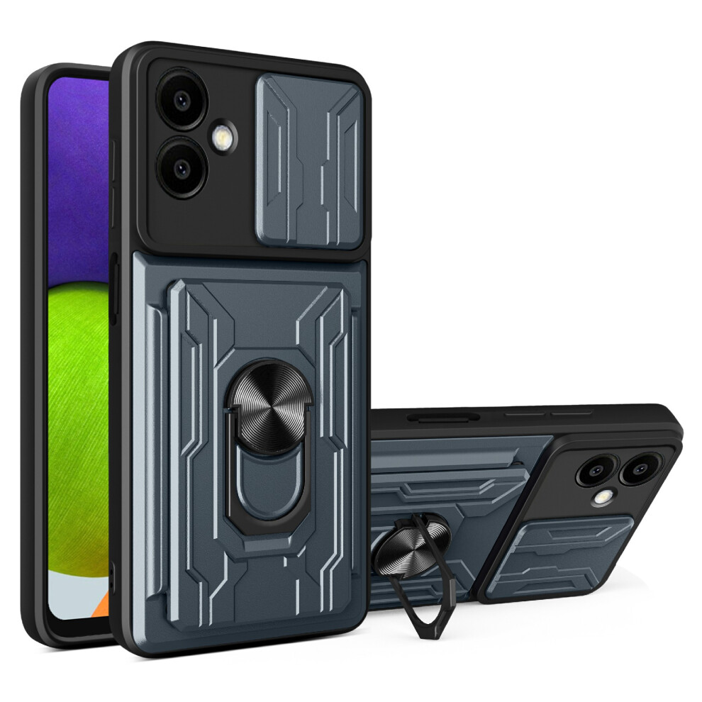 (Titanium ) For Samsung Galaxy A07 5G / A07 4G Case Pc + Tpu Kickstand Phone Back Cover With Camera Slider Grey 6914299176541